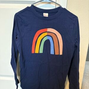 Hanna Andersson Navy Rainbow Long Sleeve Tee